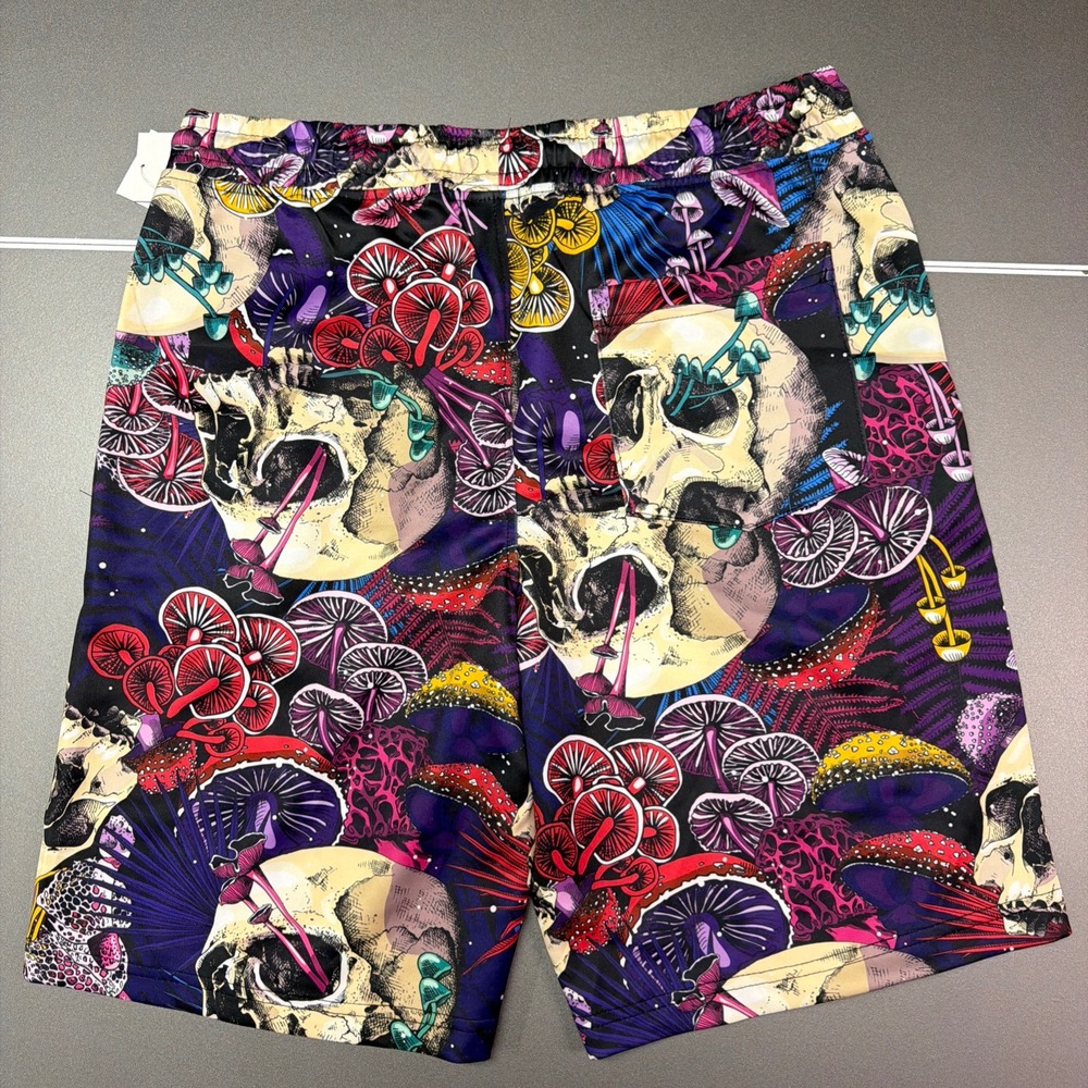 Drill Clothing Fresh Prints Psychedelic Skull Shorts Multicolor Size Medium NWT! - Picture 6 of 6